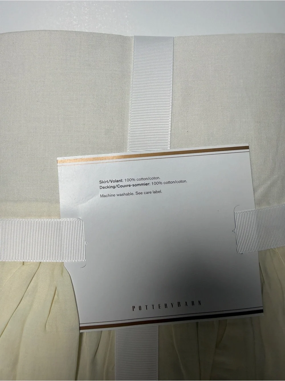 NWT Pottery Barn Voile Cotton Bed Skirt in Ivory Full